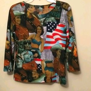 Patriotic pin-up vintage top